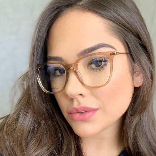 oticagriss armacao para oculos de grau griss 100 marrom transparente