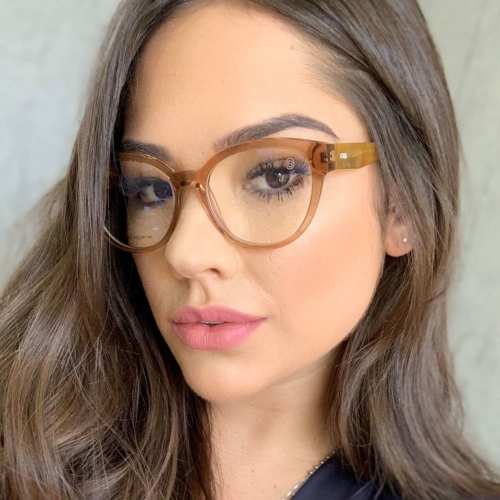 oticagriss armacao para oculos de grau griss 101 marrom transparente