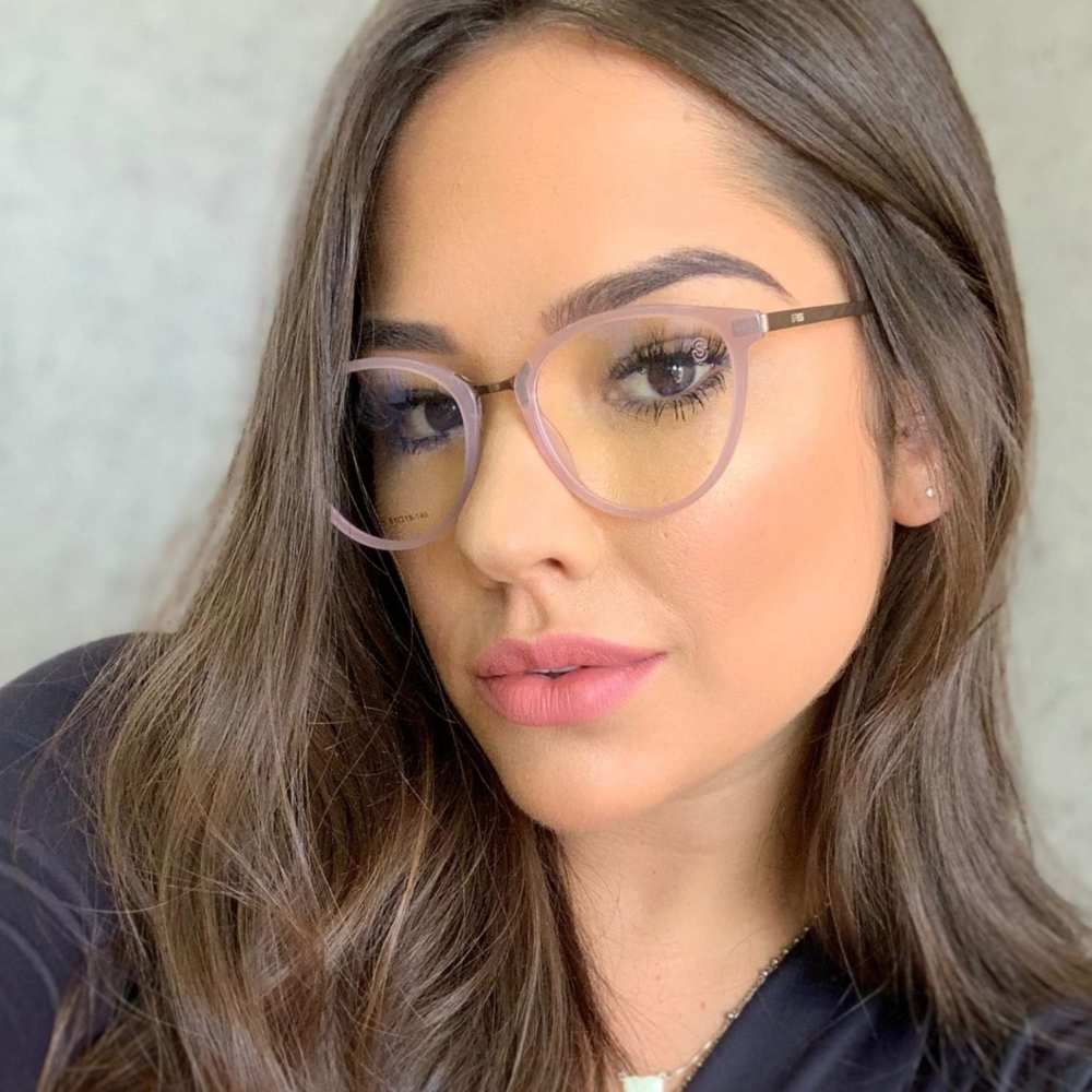 oticagriss armacao para oculos de grau griss 102 rosa