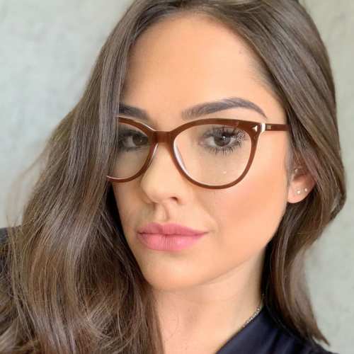 oticagriss armacao para oculos de grau griss 112 marrom com rosa