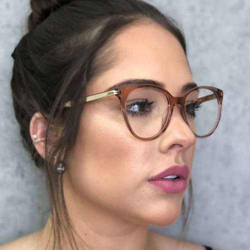 oticagriss armacao para oculos de grau griss 114 marrom transparente img 1038 1