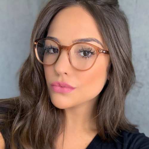 oticagriss armacao para oculos de grau griss 116 marrom transparente