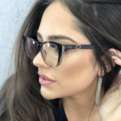 oticagriss armacao para oculos de grau griss 119 marrom degrade