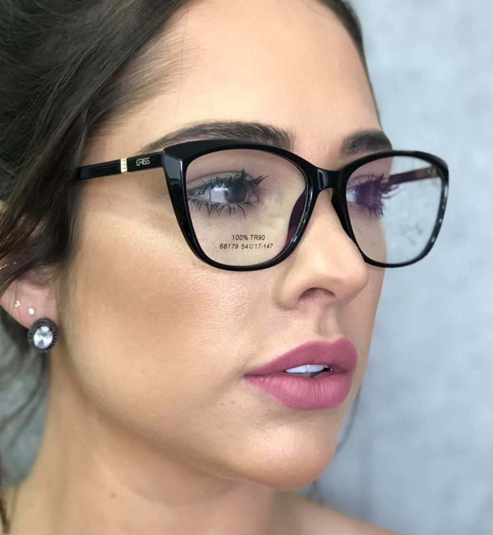 oticagriss armacao para oculos de grau griss 120 preto