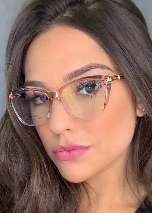 oticagriss armacao para oculos de grau griss 120 rosa transparente