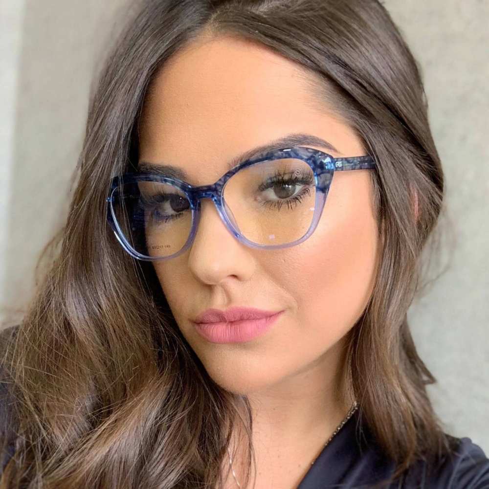 oticagriss armacao para oculos de grau griss 122 azul
