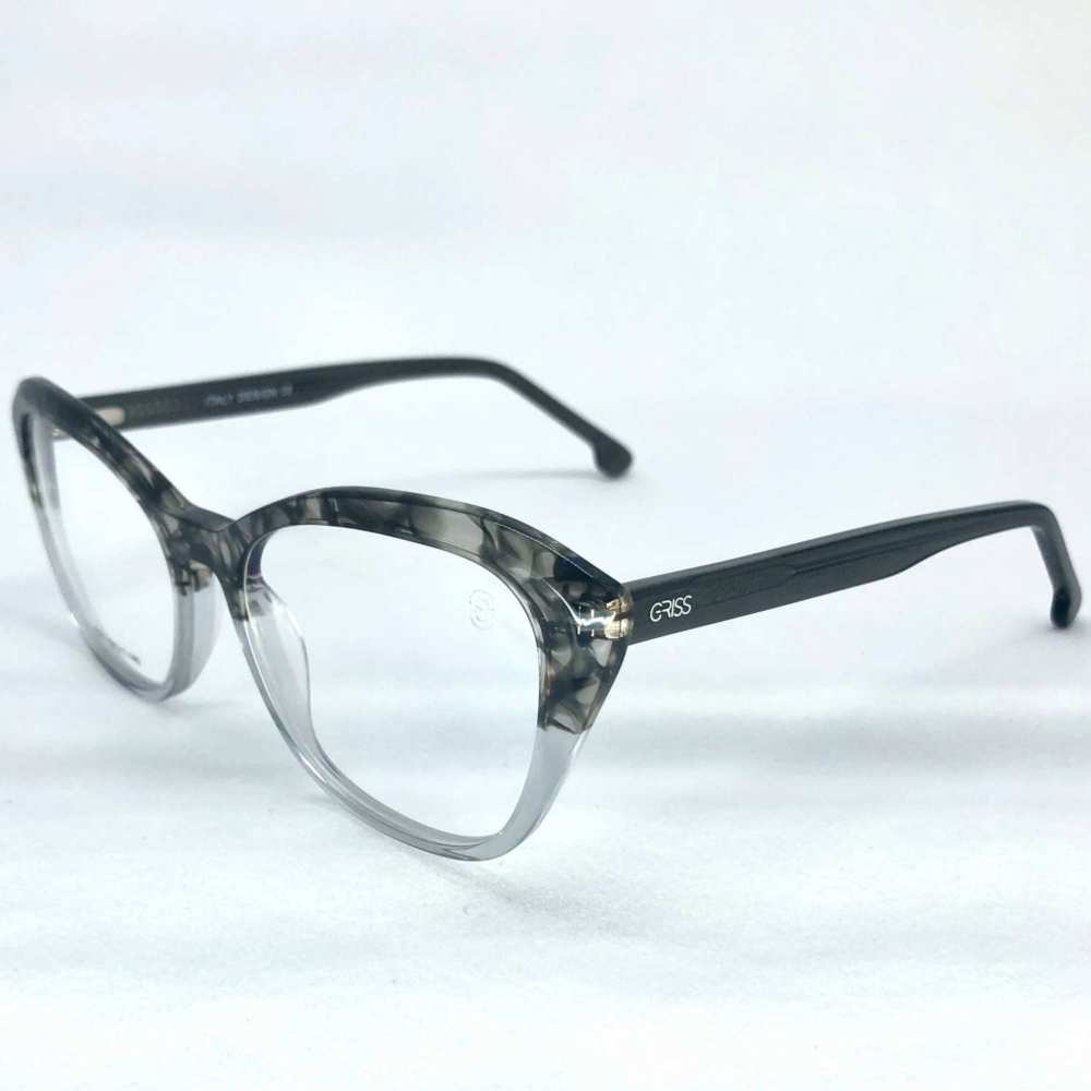 oticagriss armacao para oculos de grau griss 122 preto com transparente 2