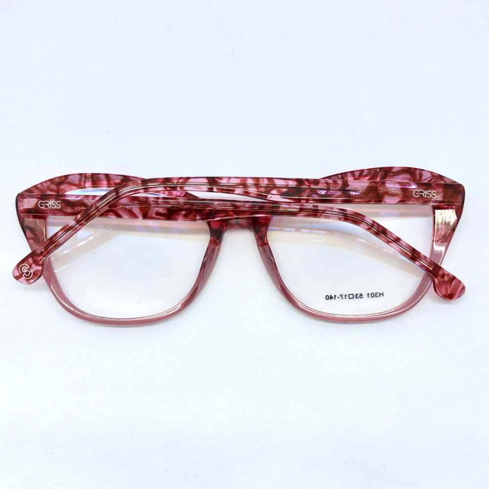 oticagriss armacao para oculos de grau griss 122 rosa 2