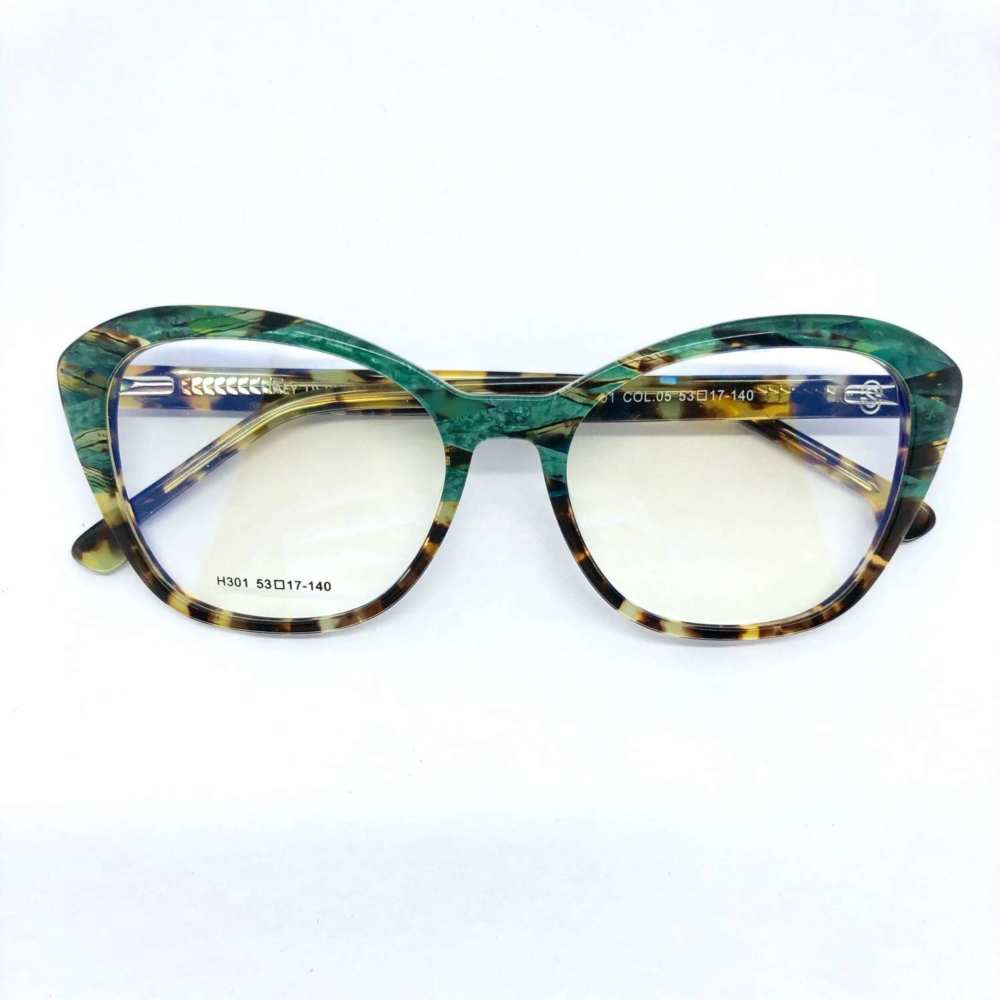 oticagriss armacao para oculos de grau griss 122 tartaruga com verde 1