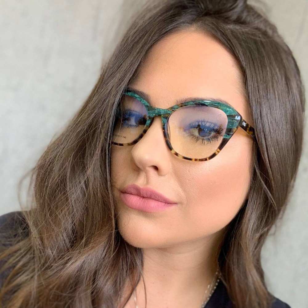 oticagriss armacao para oculos de grau griss 122 tartaruga com verde 3