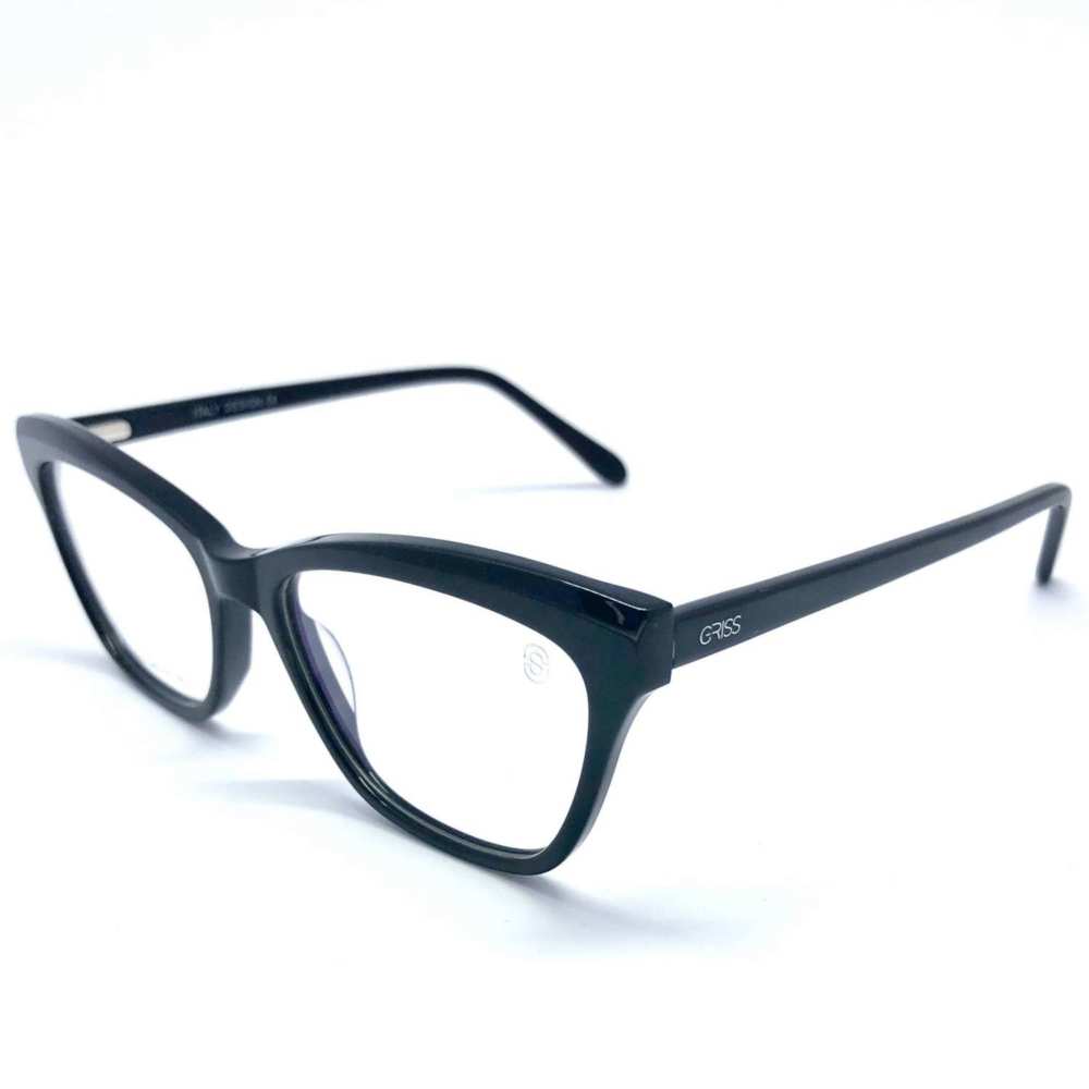 oticagriss armacao para oculos de grau griss 123 preto 7