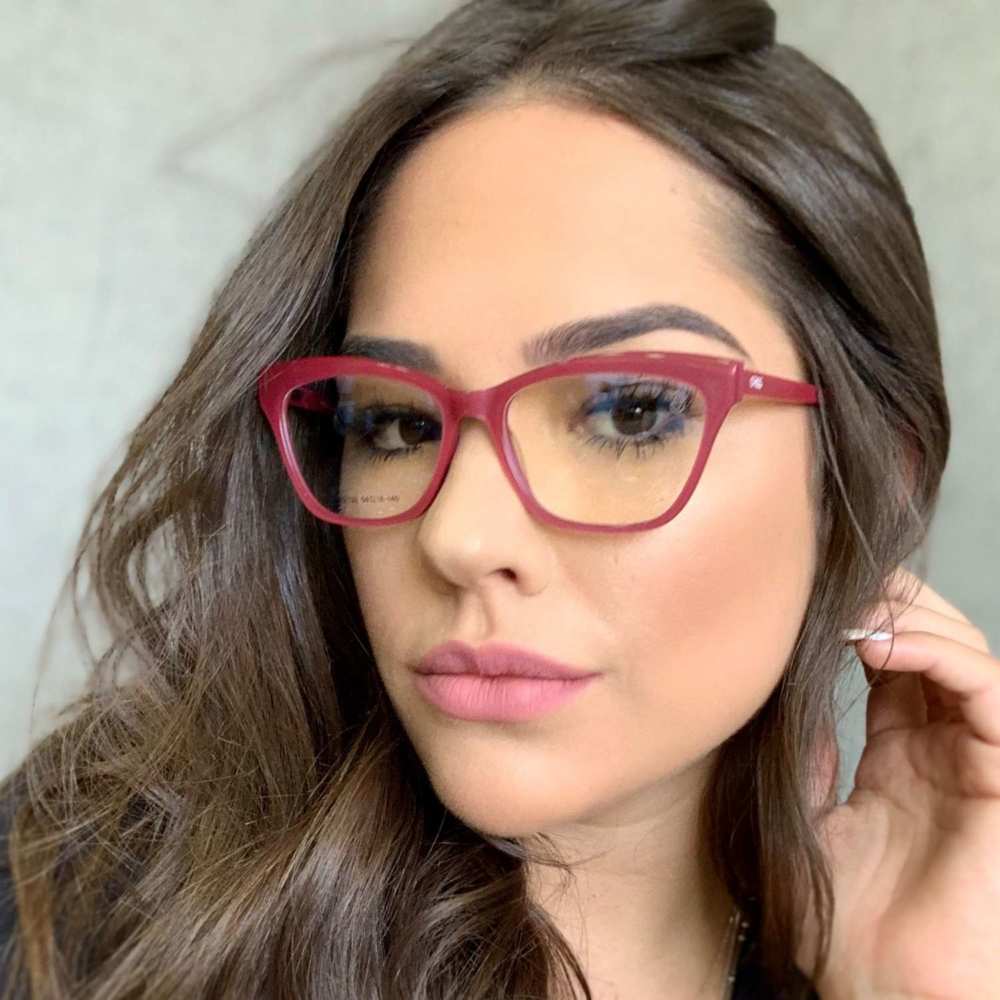 oticagriss armacao para oculos de grau griss 123 rosa