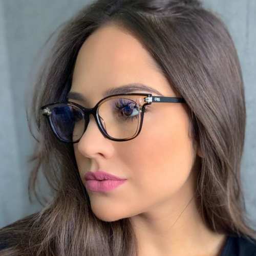 oticagriss armacao para oculos de grau griss 125 preto com transparente