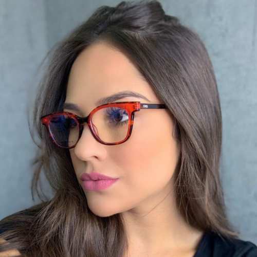 oticagriss armacao para oculos de grau griss 125 tartaruga vermelha