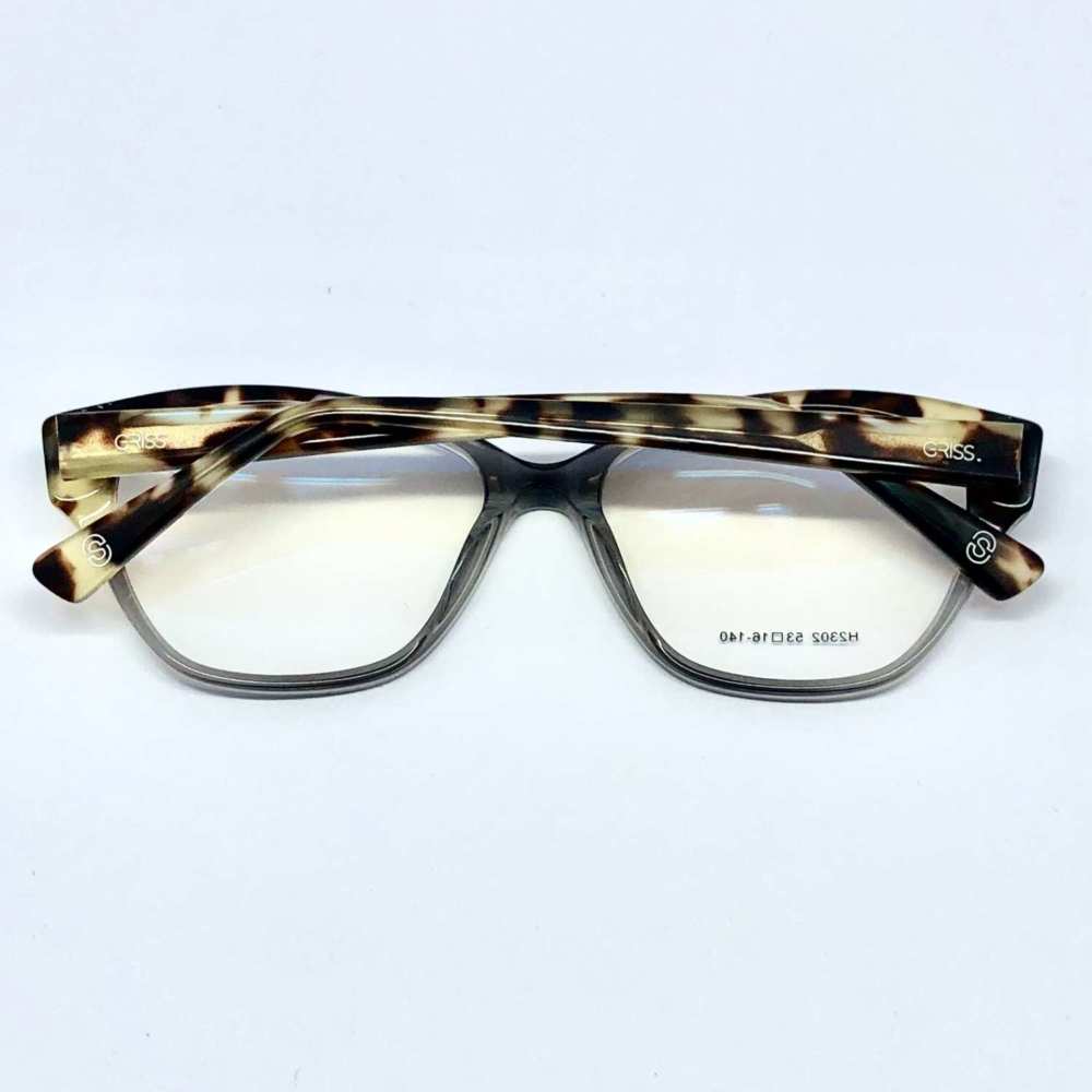 oticagriss armacao para oculos de grau griss 126 tartaruga com cinza transparente 1