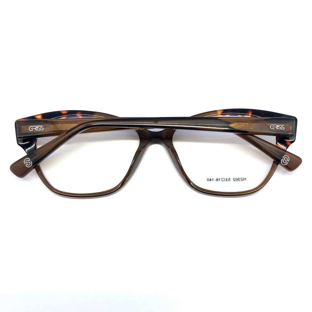 oticagriss armacao para oculos de grau griss 126 tartaruga com marrom 1