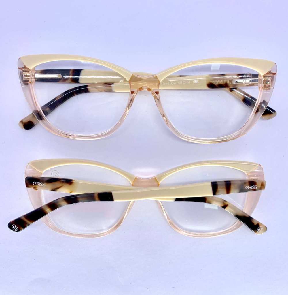 oticagriss armacao para oculos de grau griss 132 rosa transparente 1