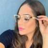 oticagriss armacao para oculos de grau griss 132 rosa transparente