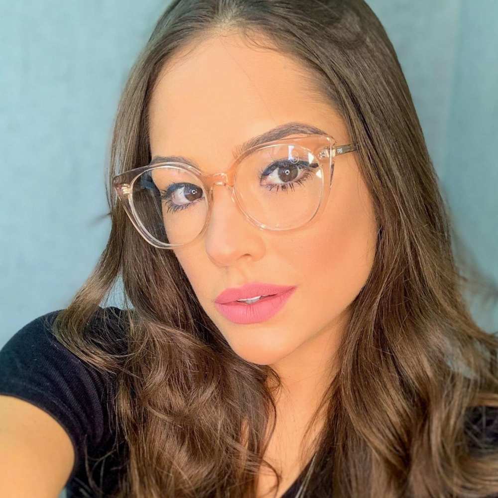 oticagriss armacao para oculos de grau griss 132 rosa transparente 3
