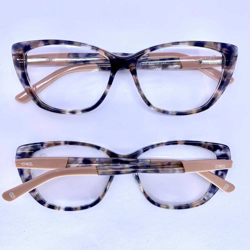 oticagriss armacao para oculos de grau griss 132 tartaruga azul