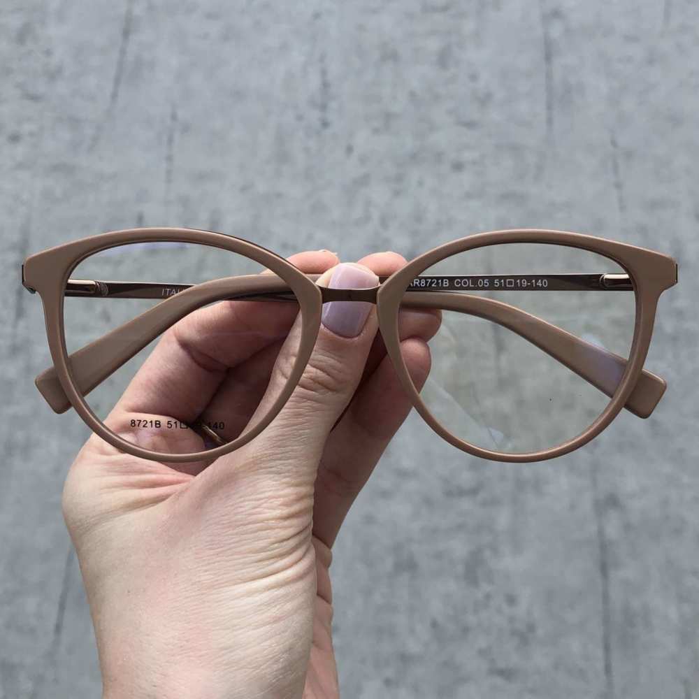 oticagriss armacao para grau redondo 140 nude 2