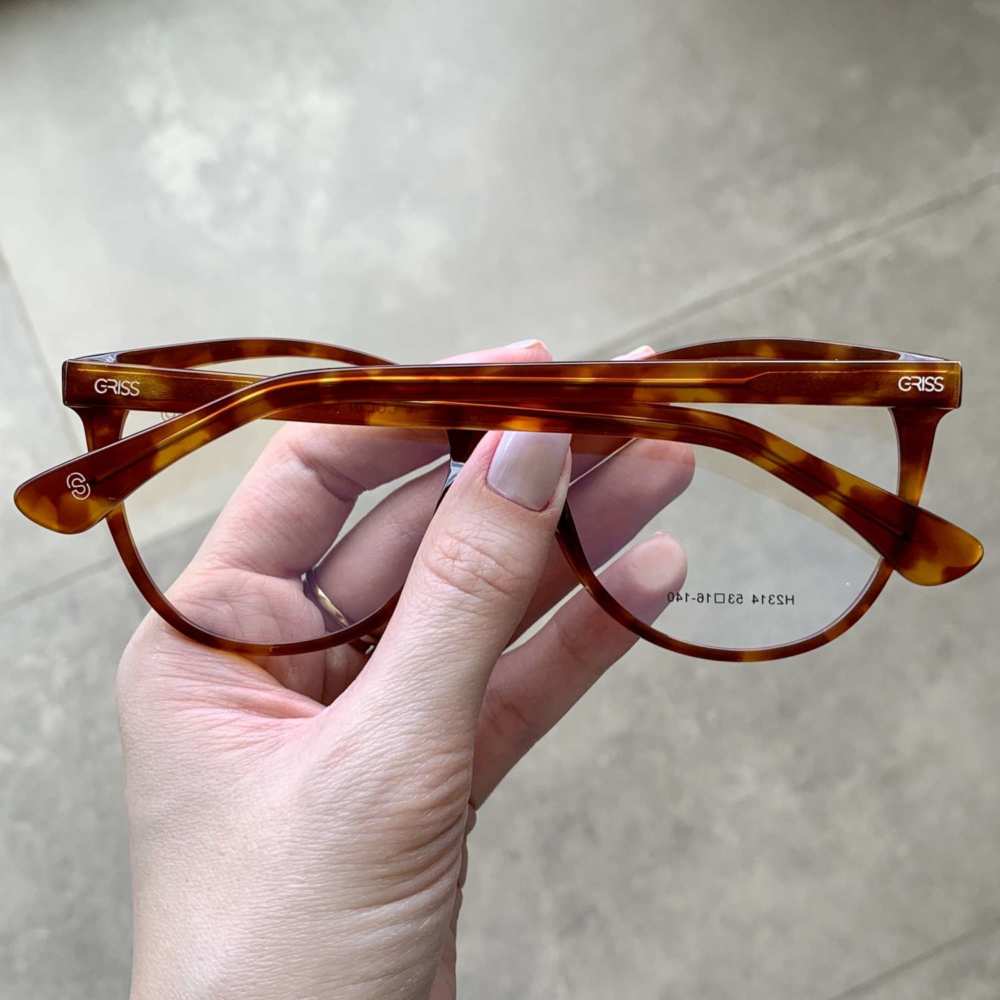 oticagriss armacao para grau gatinho 144 tartaruga com marrom 2