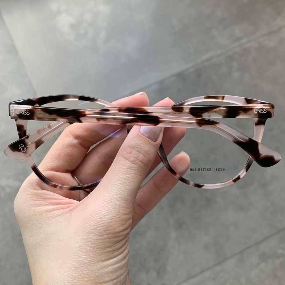 oticagriss armacao para grau gatinho 144 tartaruga com rosa 2