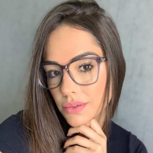 oticagriss armacao para grau quadrada 148 cinza