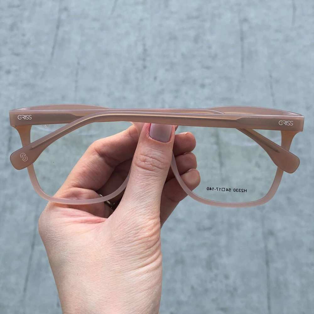 oticagriss armacao para grau quadrada 148 nude 2