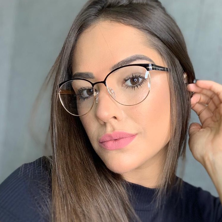 oticagriss armacao para grau redonda 147 dourado com preto