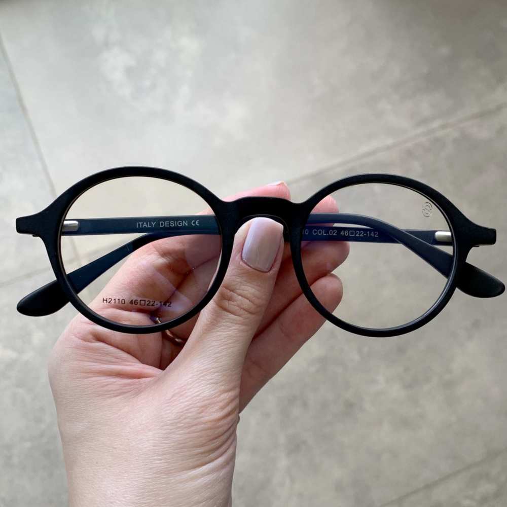 oticagriss armacao para grau redondo 142 preta fosca 1