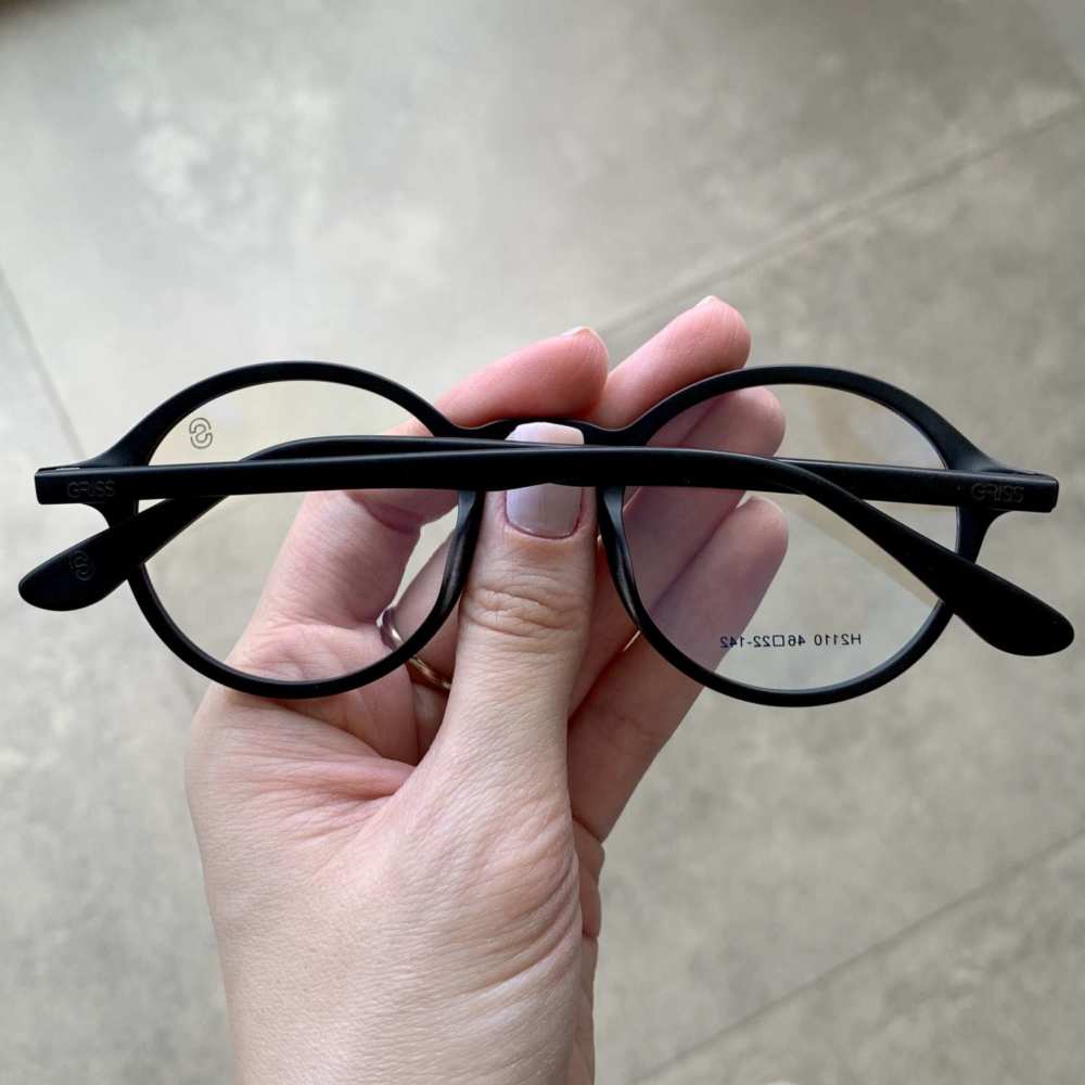 oticagriss armacao para grau redondo 142 preta fosca 2