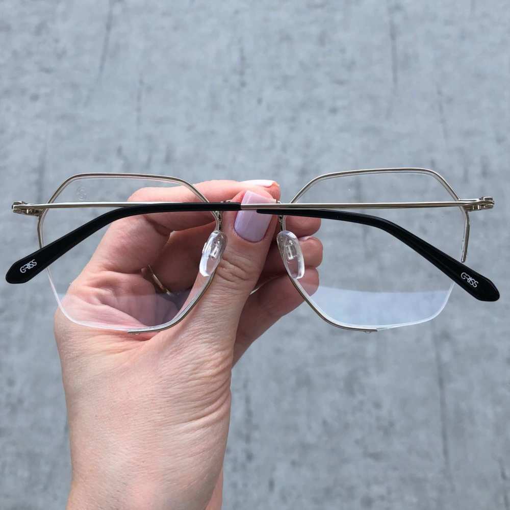 oticagriss armacao para grau quadrada 150 prata 3