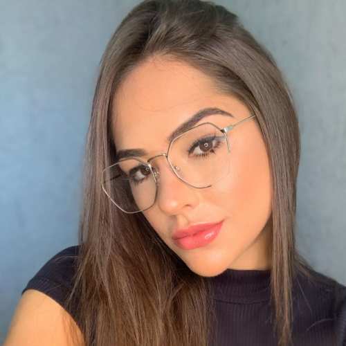oticagriss armacao para grau quadrada 150 rose