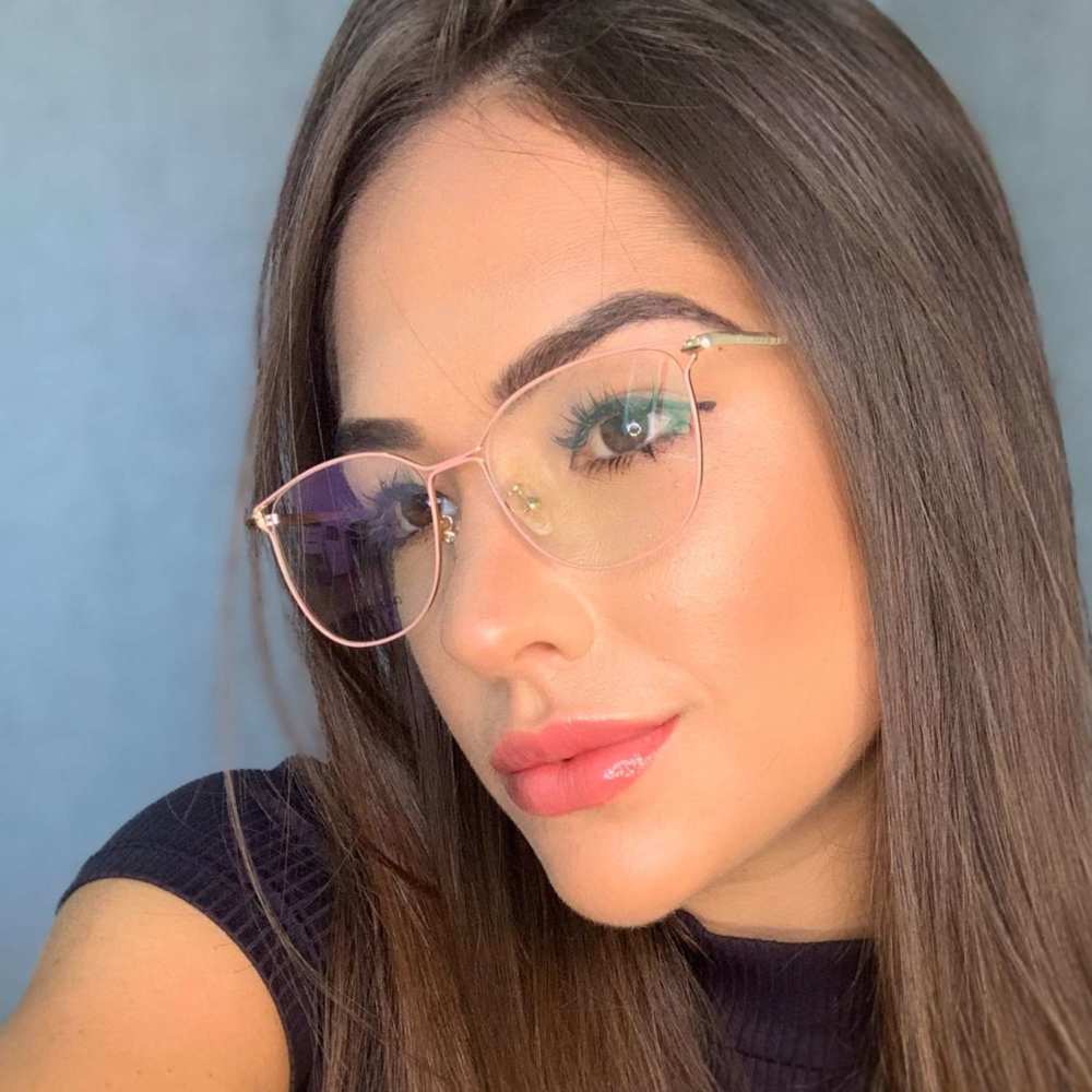 oticagriss armacao para grau retangular 152 rosa 1