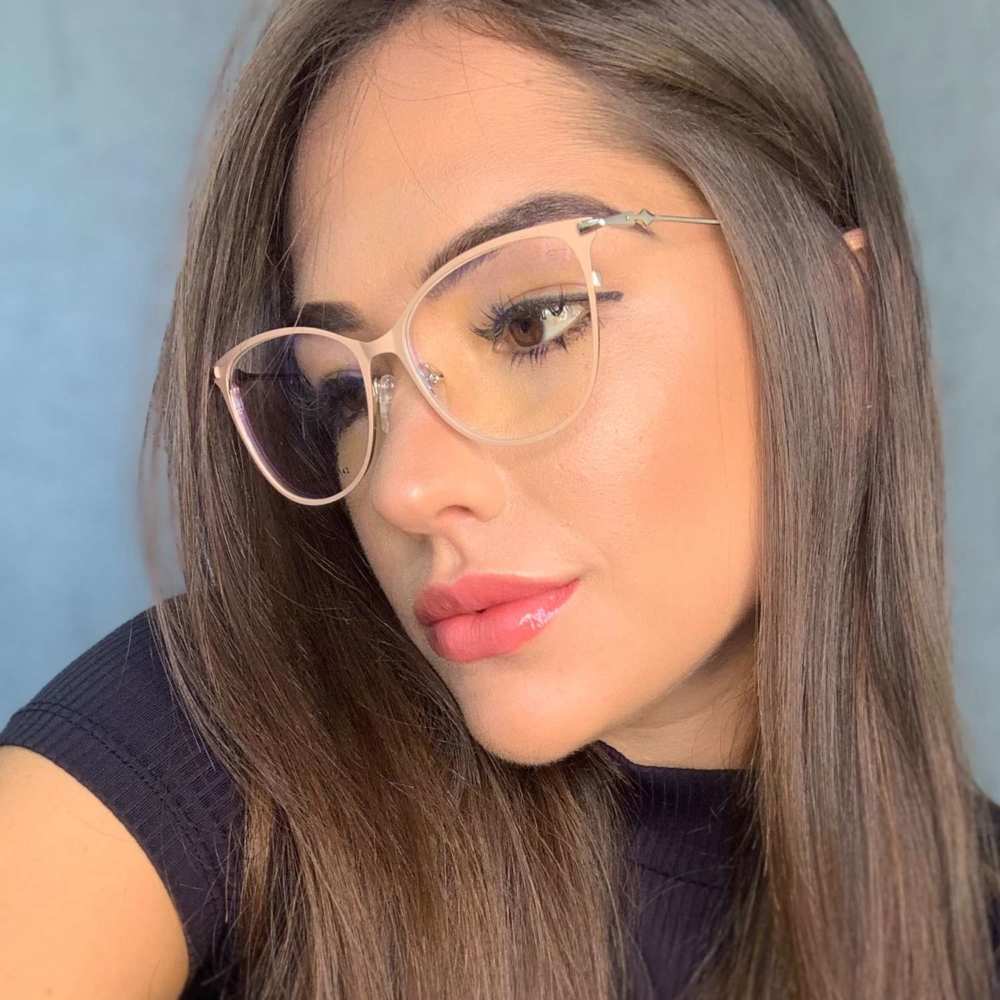 oticagriss armacao para grau retangular 153 nude 1