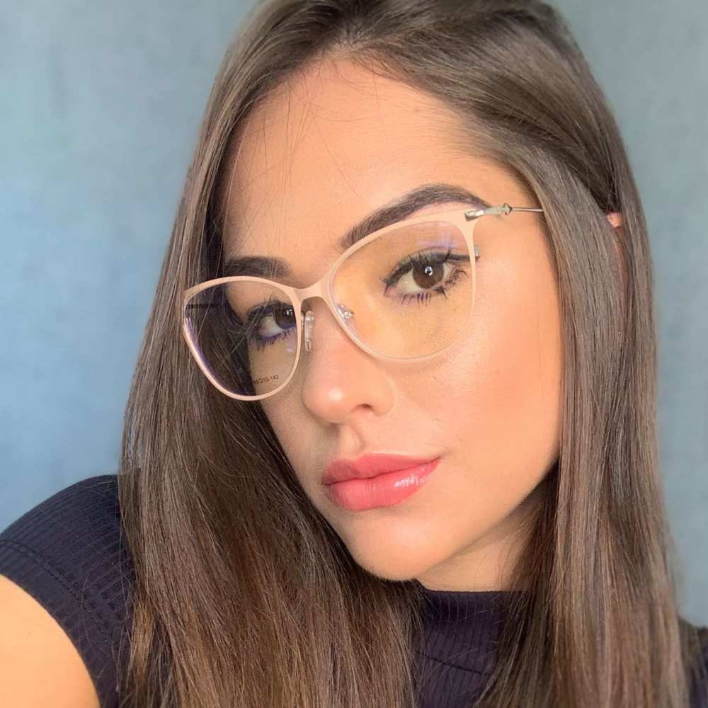 oticagriss armacao para grau retangular 153 nude