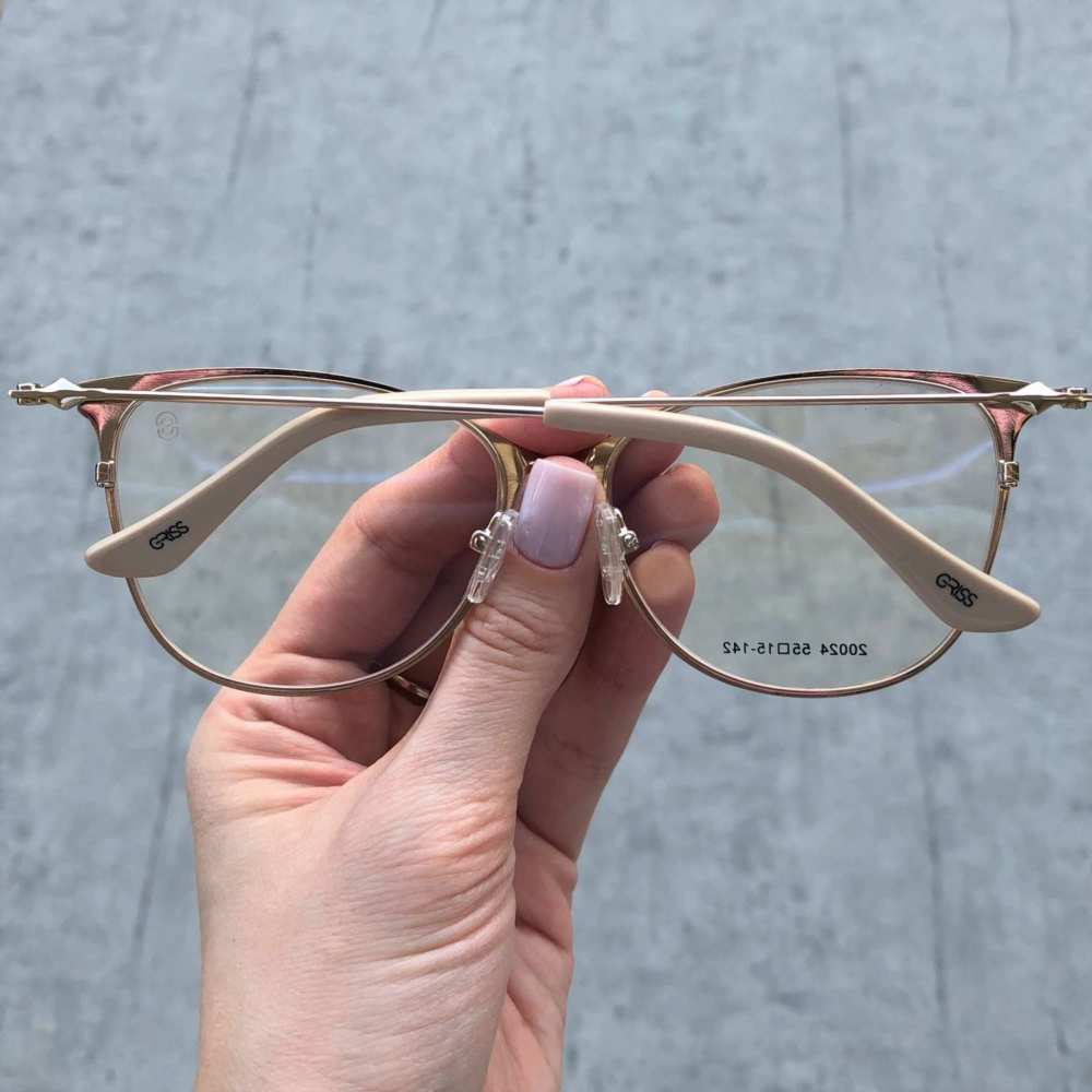 oticagriss armacao para grau retangular 153 nude 5