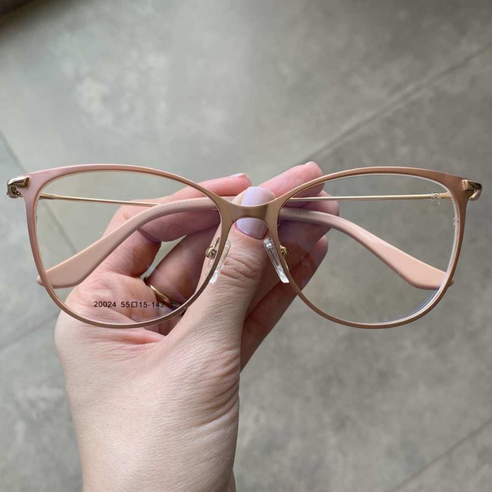 oticagriss armacao para grau retangular 153 rose 2