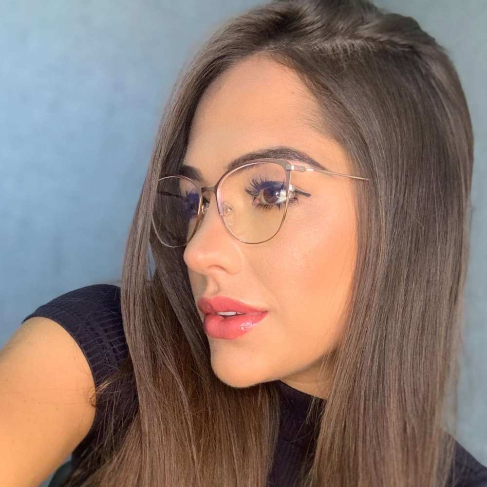 oticagriss armacao para grau retangular 154 rose