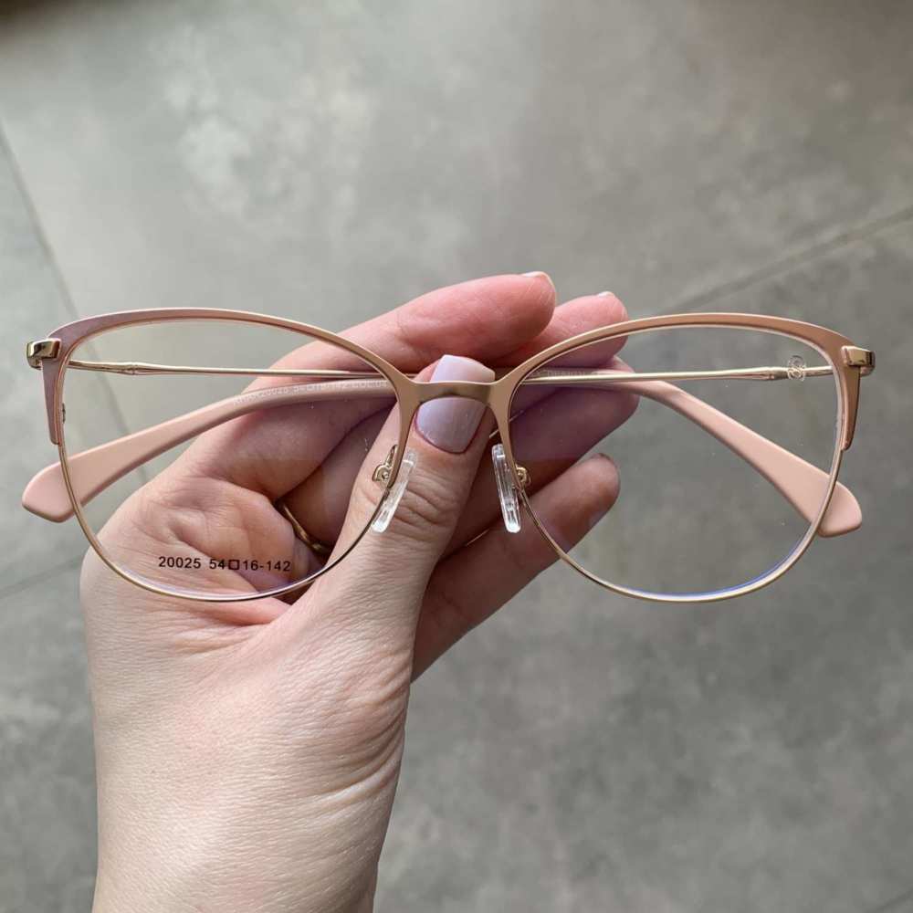 oticagriss armacao para grau retangular 154 rose 2