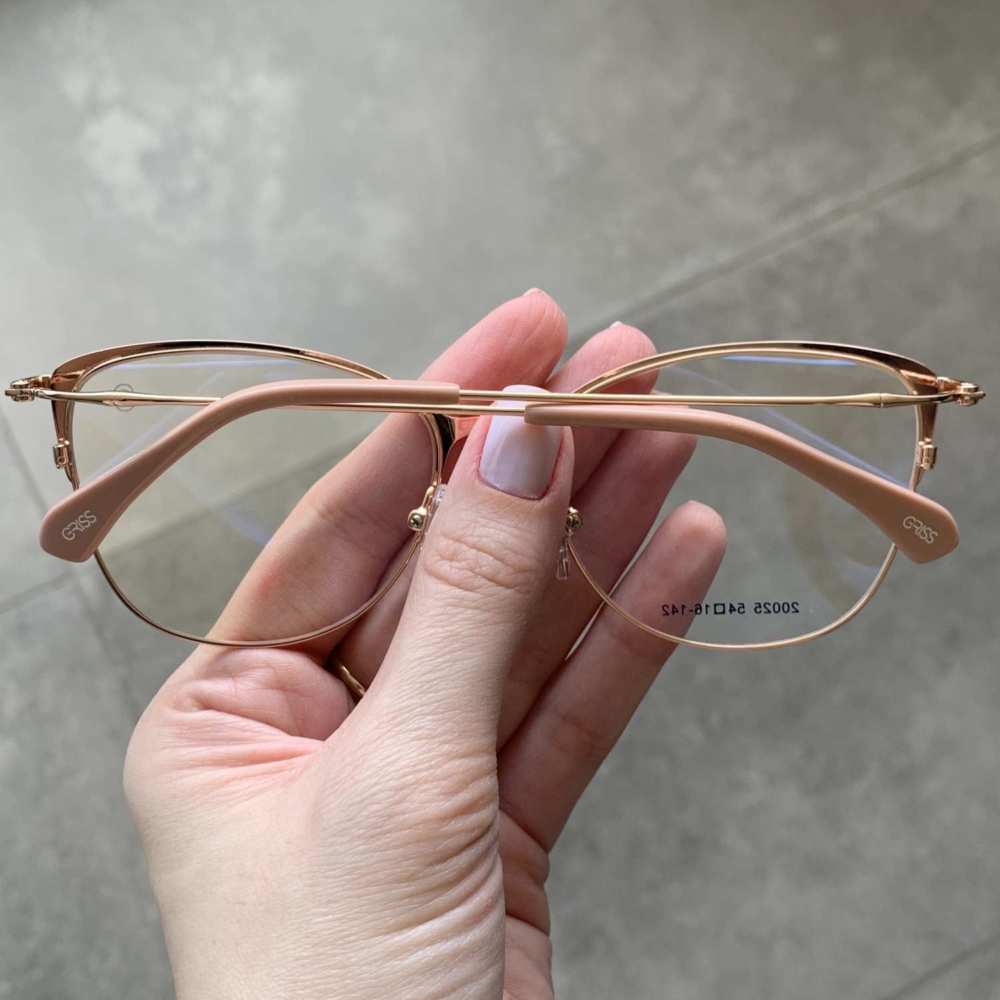 oticagriss armacao para grau retangular 154 rose 3