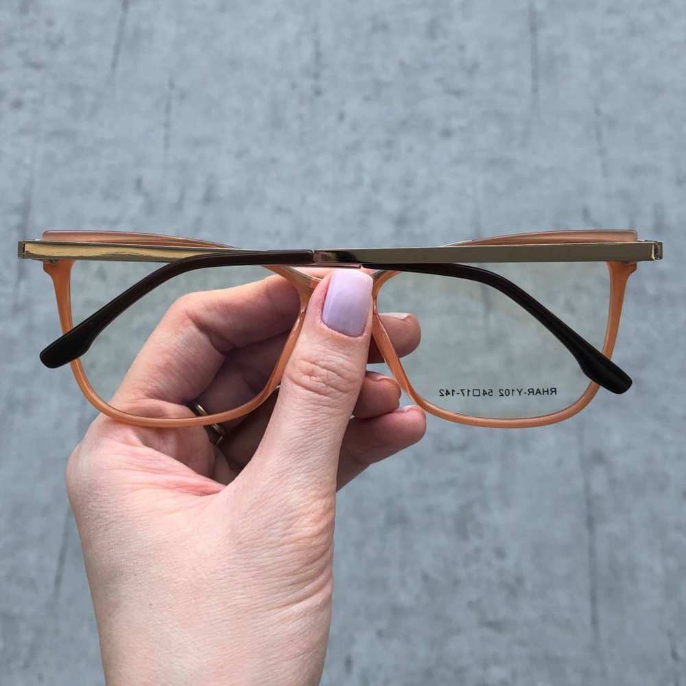 oticagriss armacao para grau retangular 155 vermelho 3