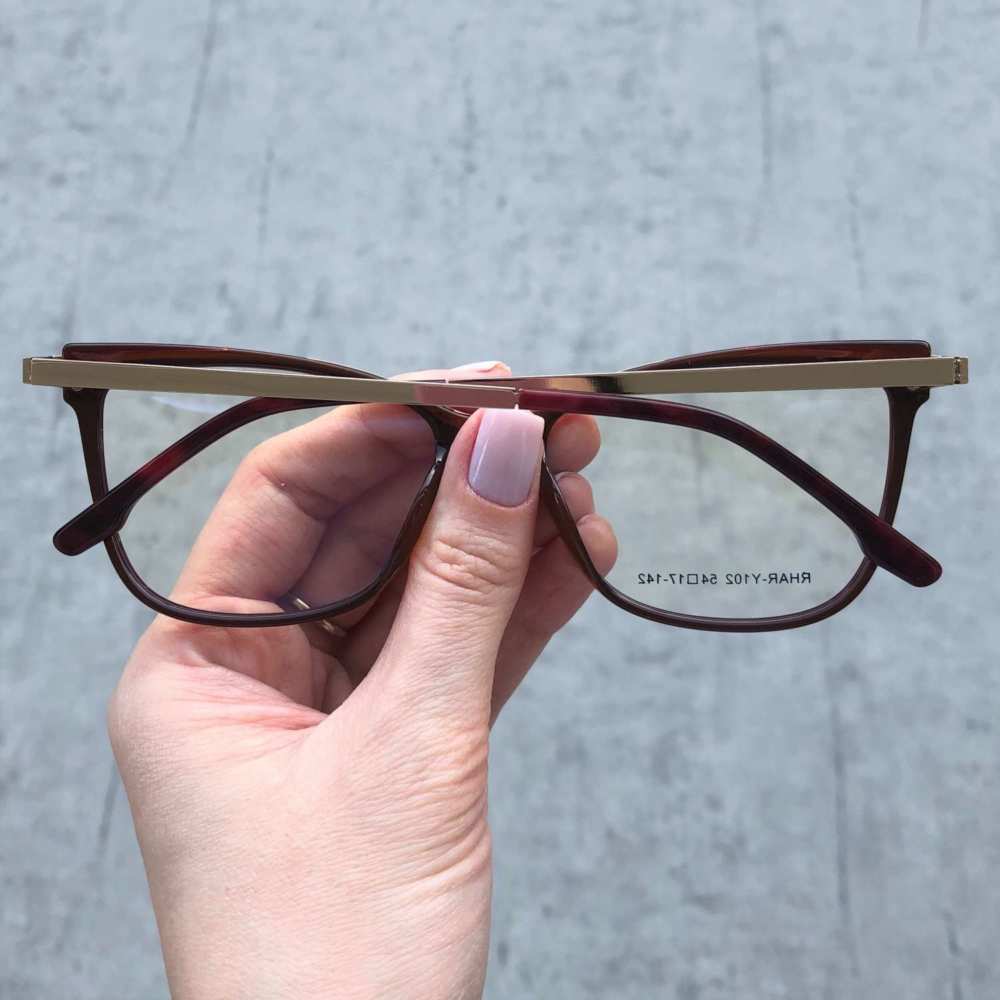 oticagriss armacao para grau retangular 155 vermelho 7