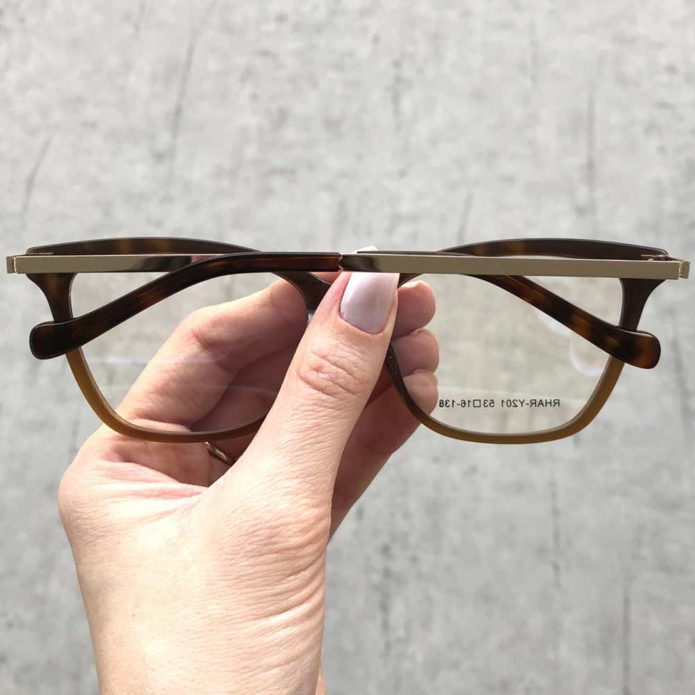 oticagriss armacao para grau retangular 156 tartaruga marrom 3