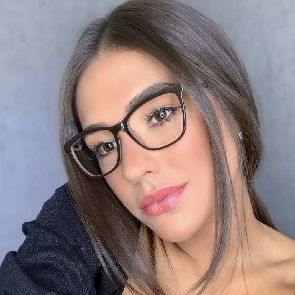 oticagriss armacao para grau retangular 159 marrom com nude 2