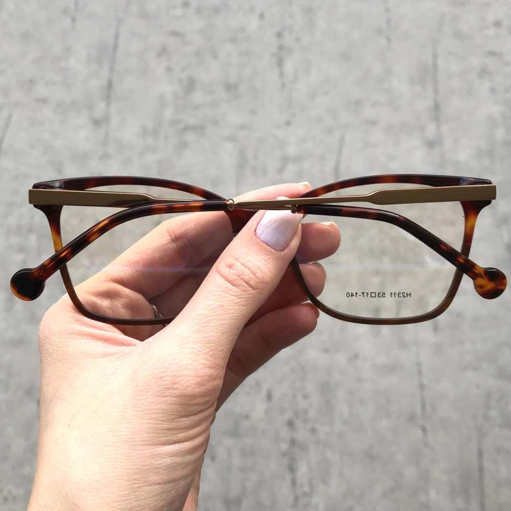 oticagriss armacao para grau retangular 160 tartaruga 1