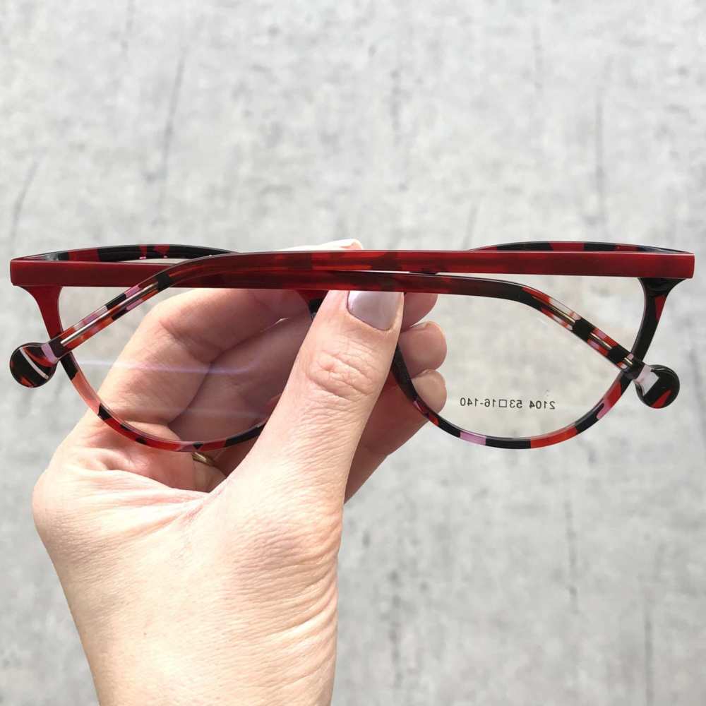 oticagriss armacao para grau retangular 161 vermelho 1