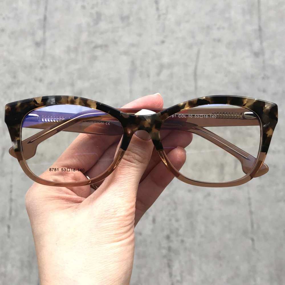 oticagriss armacao para grau retangular 162 tartaruga com marrom 2