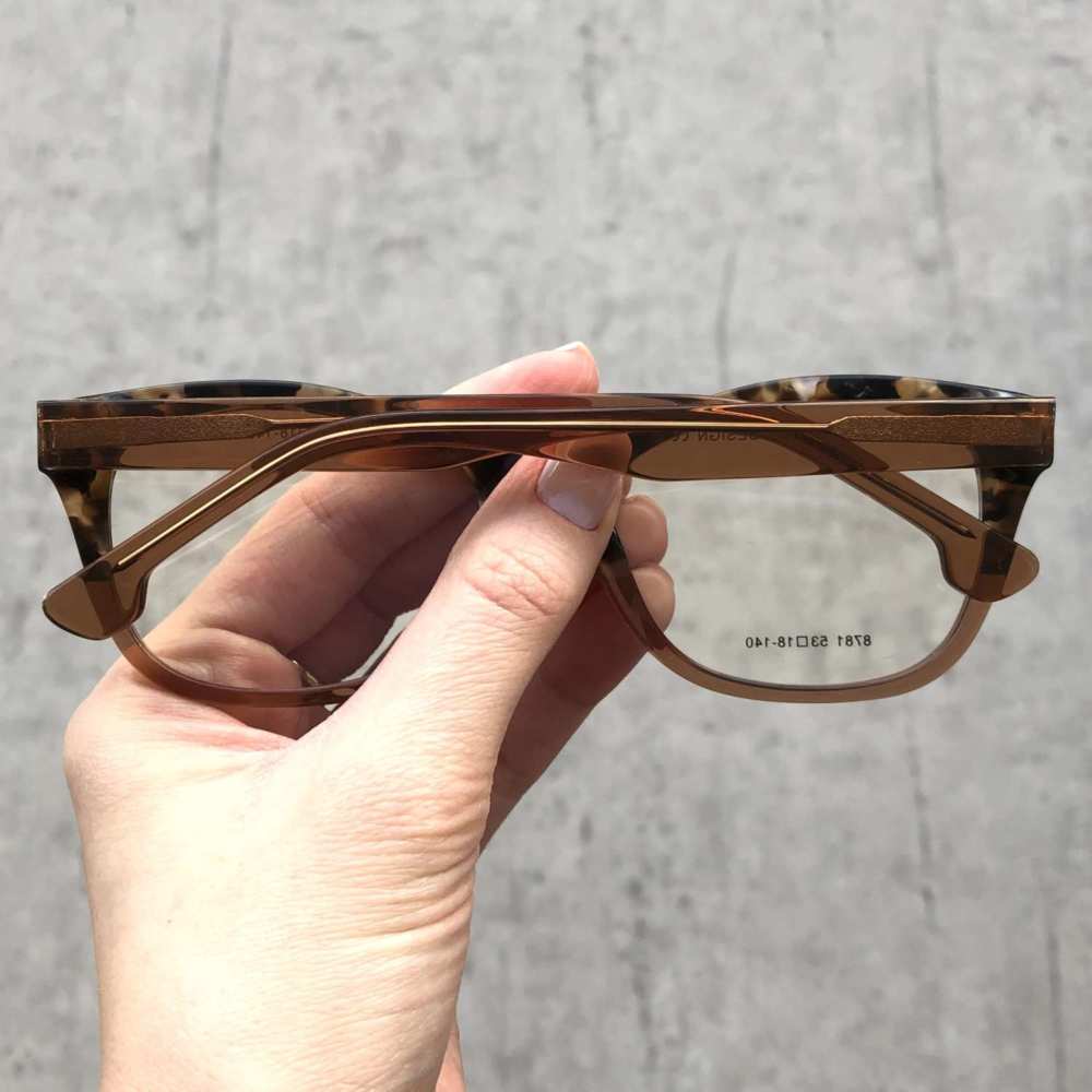 oticagriss armacao para grau retangular 162 tartaruga com marrom 3